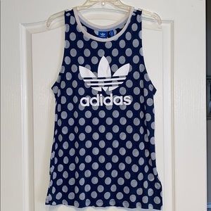 Adidas Tank Top Muscle Tee Blue/White S